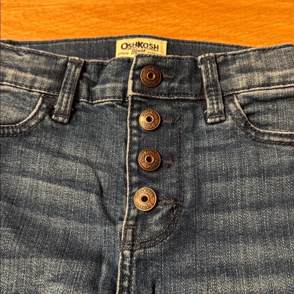 OshKosh B'gosh Blue Denim Button Fly snap up Jeans kids size 5 - Picture 3 of 7